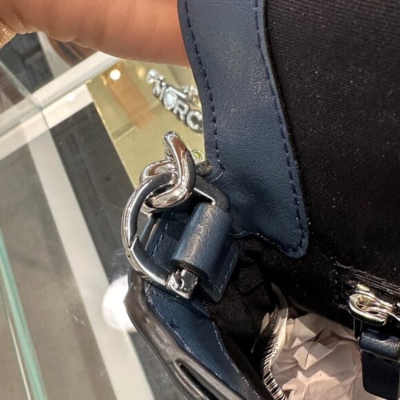 NWT! New Marc Jacobs J Marc Mini Shoulder Bag -Smooth Leather Pool Blue - Picture 3 of 12